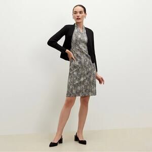 MM Lafleur The Aditi Dress Crackle Sleeveless Sheath Black White Size 2 Career